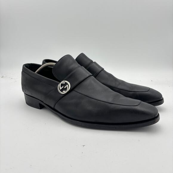 Gucci Double G Leather Penny Loafers Dress Shoes Men's 13.5-14D READ - Picture 1 of 12